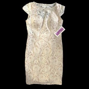 Hailey Logan Lace Cap Sleeve Cut Out Back Dress